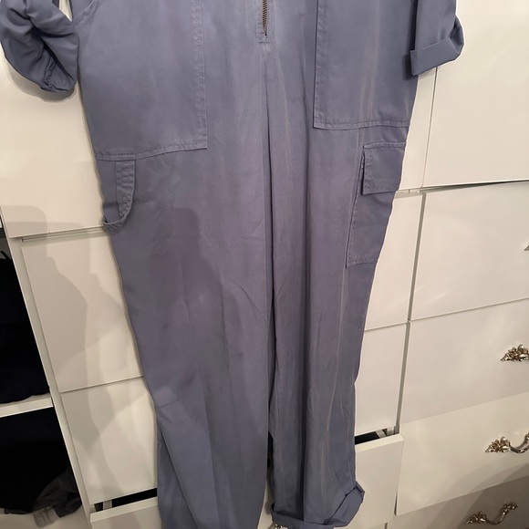 Boston Proper Slate Blue Utility Jumpsuit - Picture 3 of 7